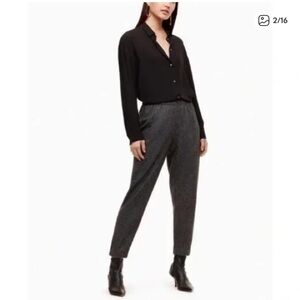 Aritzia Babaton Womens Charcoal Grey Wool Dexter Pants